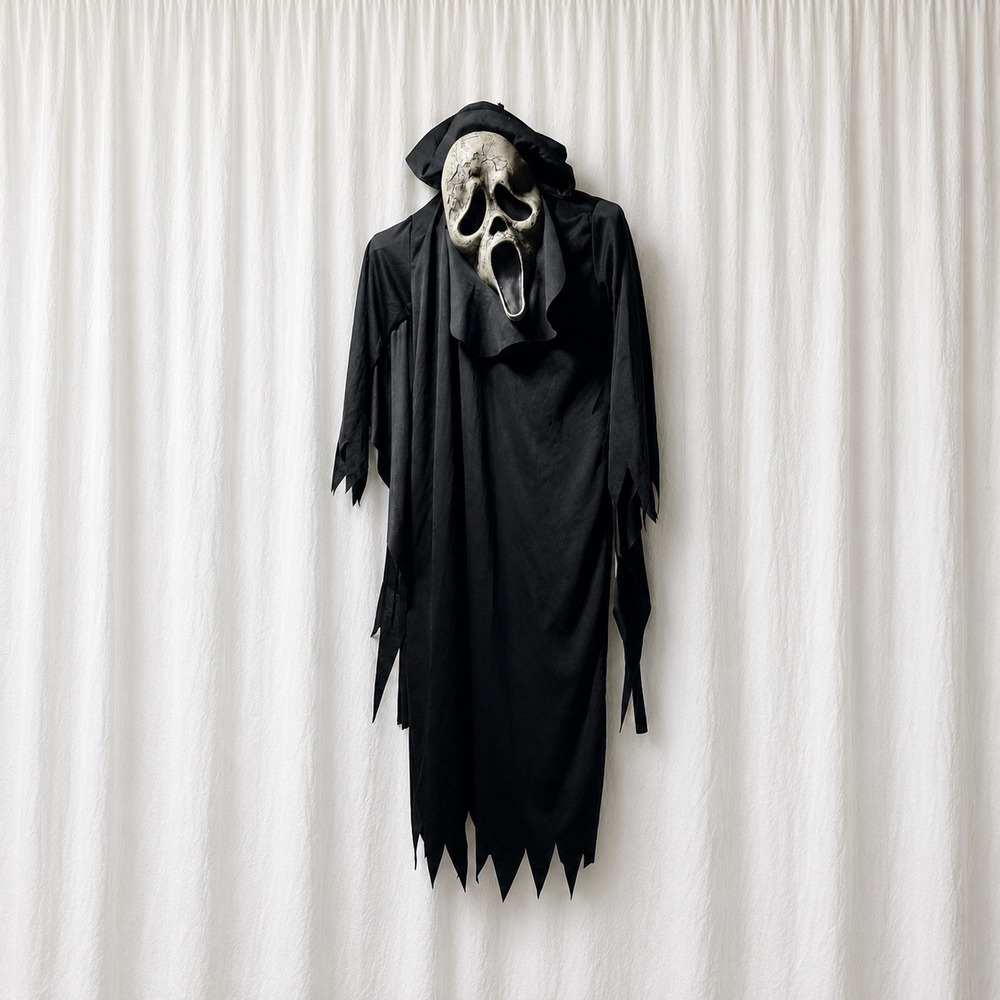 Easter Unlimited Scream‎ Ghost Face Costume OS Black Mask and Robe Set